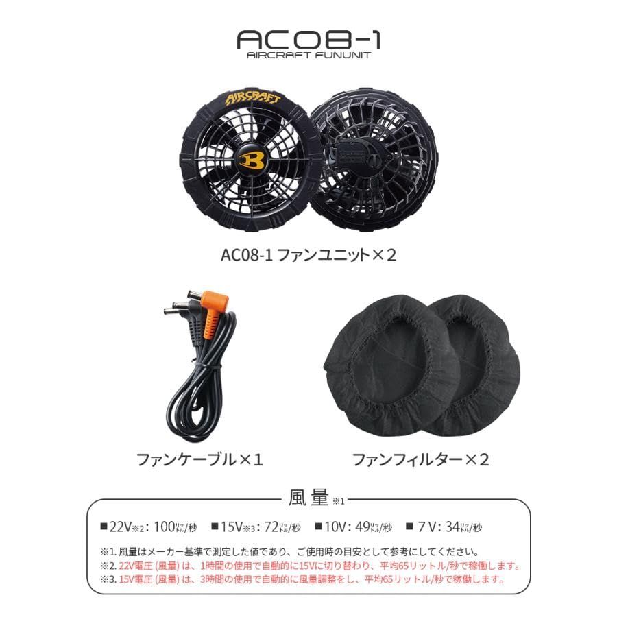 バートル ファンユニットＡＣ０８ １ ３５ Ｆブラック AC08-1-35-F KANDAIZUMI_COM