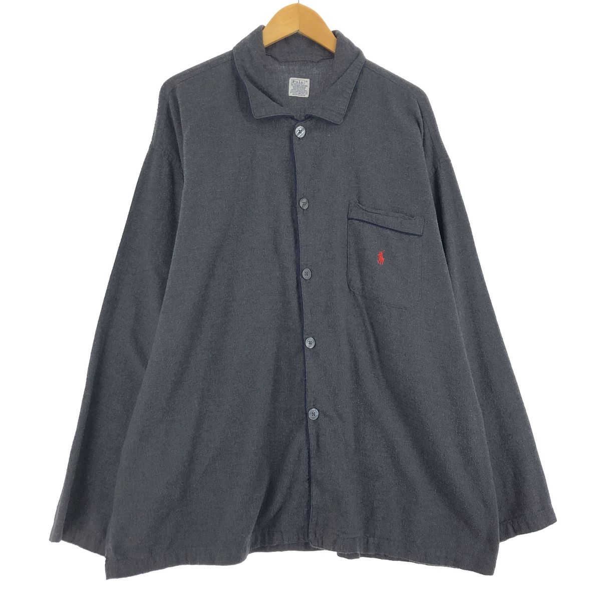 古着 ラルフローレン Ralph Lauren POLO by Ralph Lauren UNDERWEAR ワイドカラー 長袖 コットンシャツ メンズXL/eaa460459