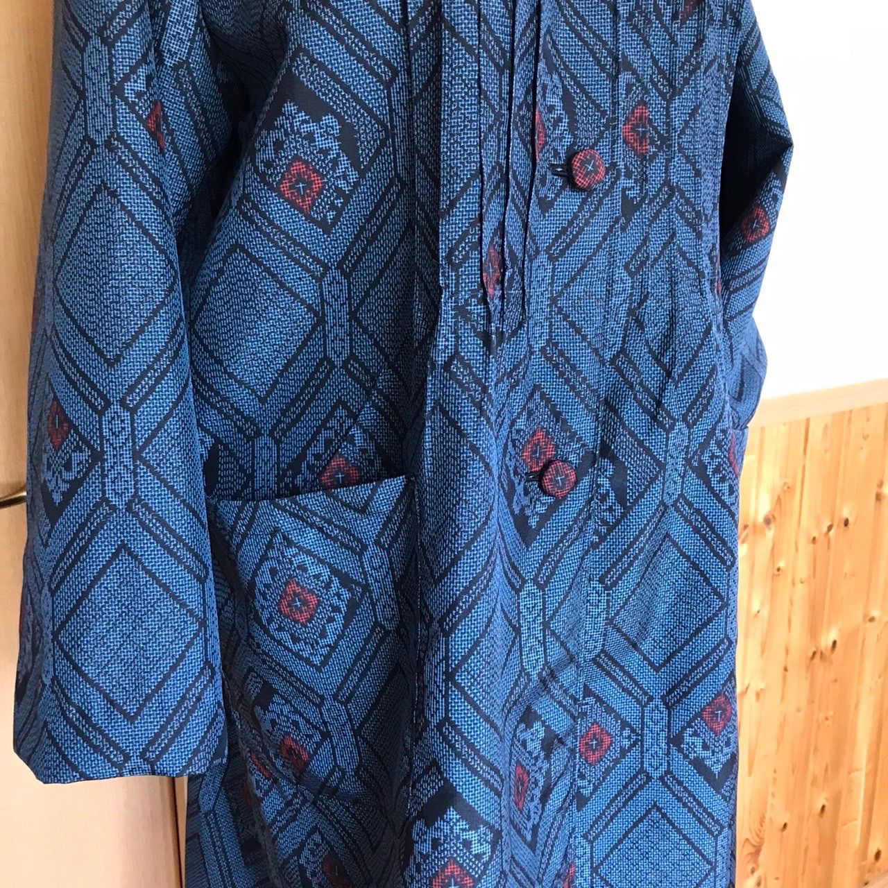 ︎✴︎✴︎SALE✴︎✴︎ 大島紬着物リメイク＊ピンタック角襟オーバー 