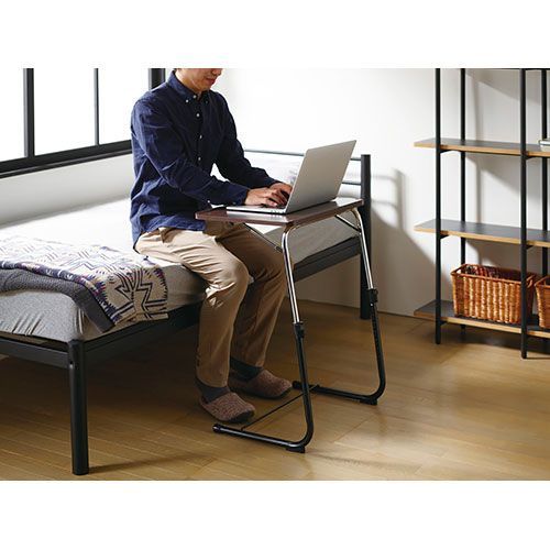 弘益 フォールディングサイドテーブル ブラウン FLS-1-BR