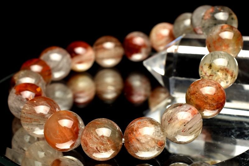 希少！ カラフル ラビットヘアルチルクォーツ 8㍉ ブレスレット 天然石