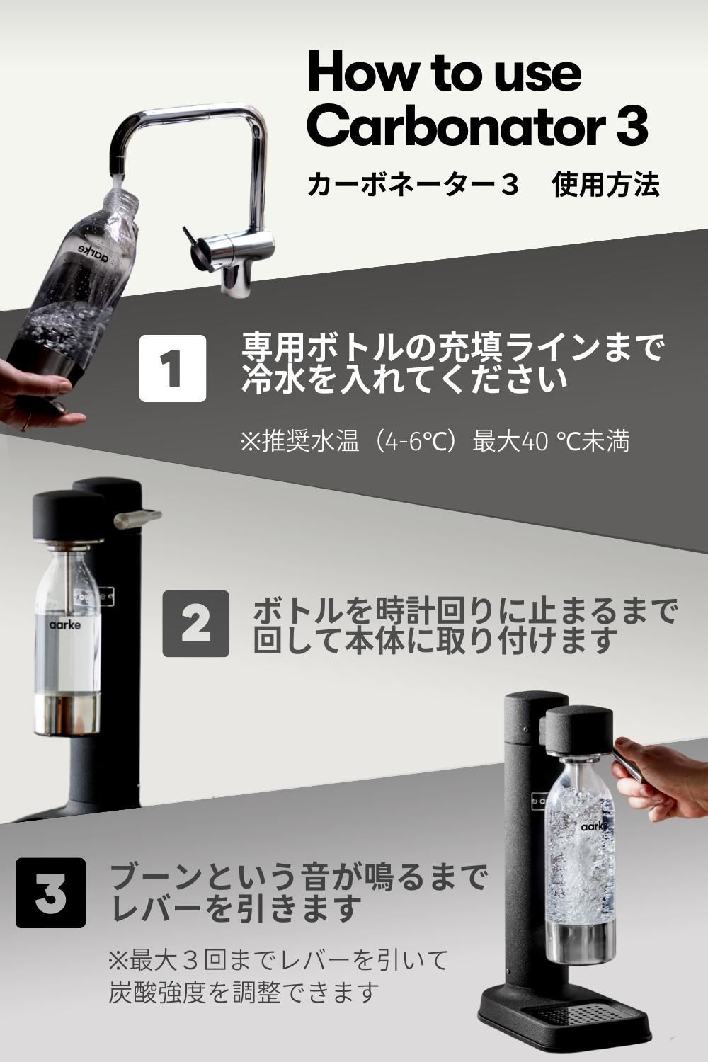 aarke アールケ Carbonator 3 炭酸水メーカー ハンマートーン グレー