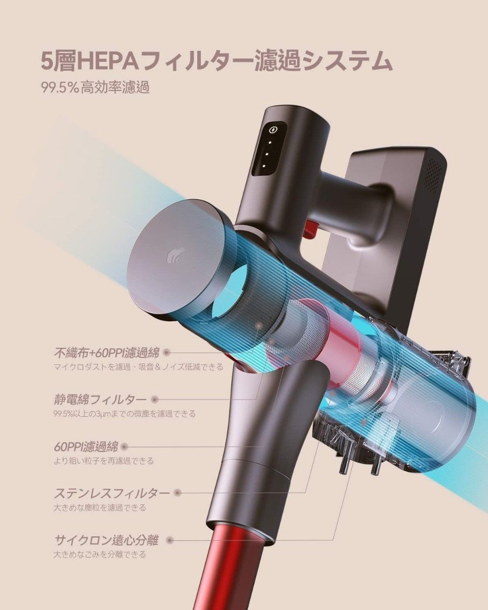 大勧め 充電式コードレスサイクロン掃除機 2500mAH 5重濾過 mediaproweb.ie