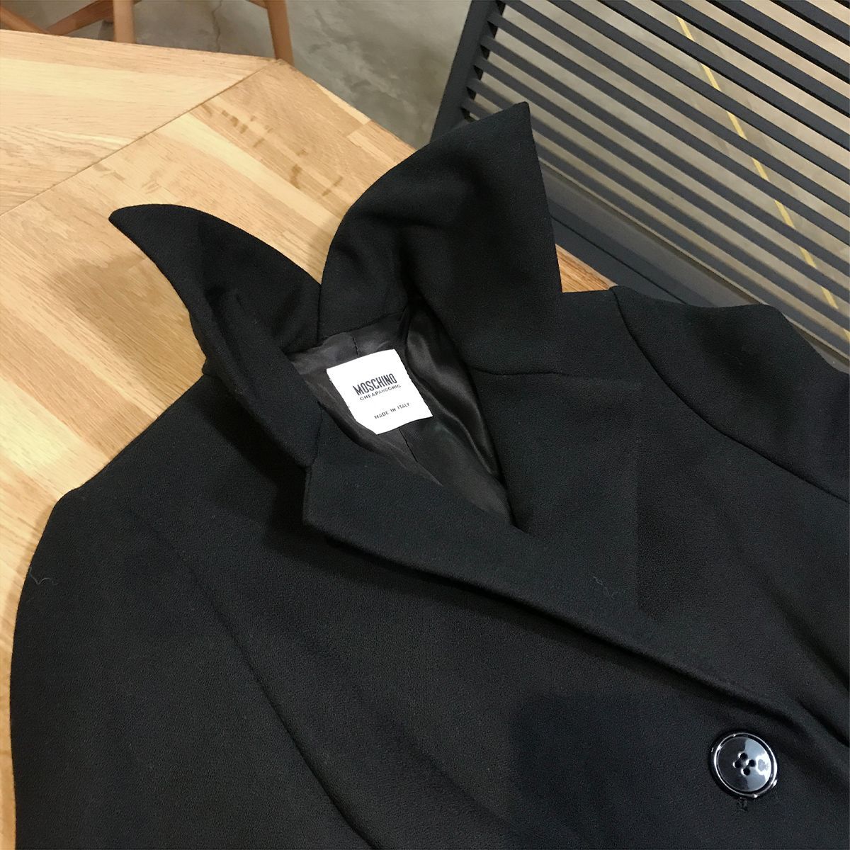 超美品】モスキーノ チープアンドシック ロングコート ブラック