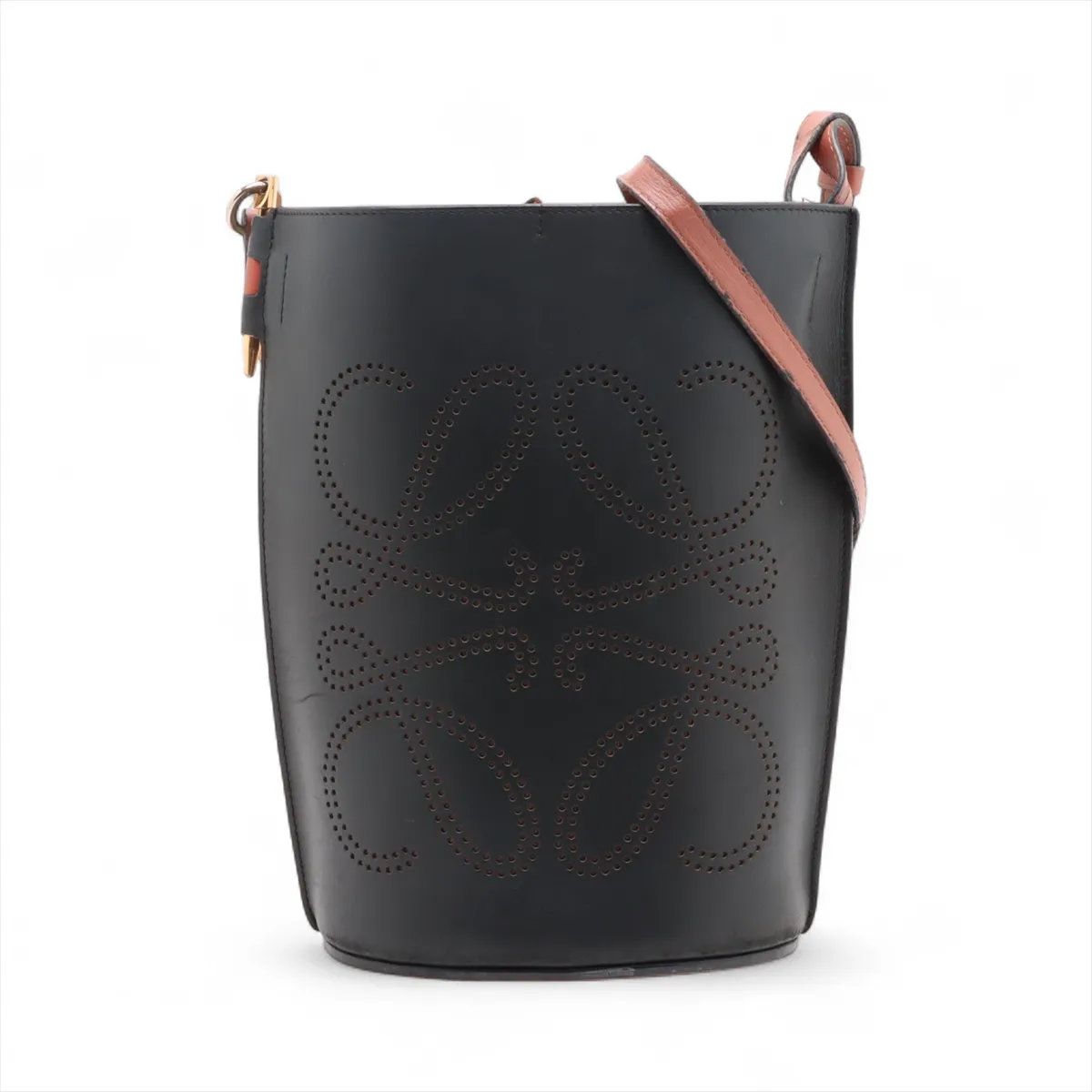 ロエベ アナグラム ゲート バケット レザー ショルダーバッグ 斜め掛け ハンド トート レディース MMM CW50-3