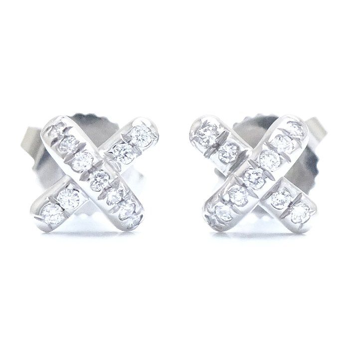 TIFFANY&Co. ティファニー クロスステッチ ピアス ダイヤモンド Pt950