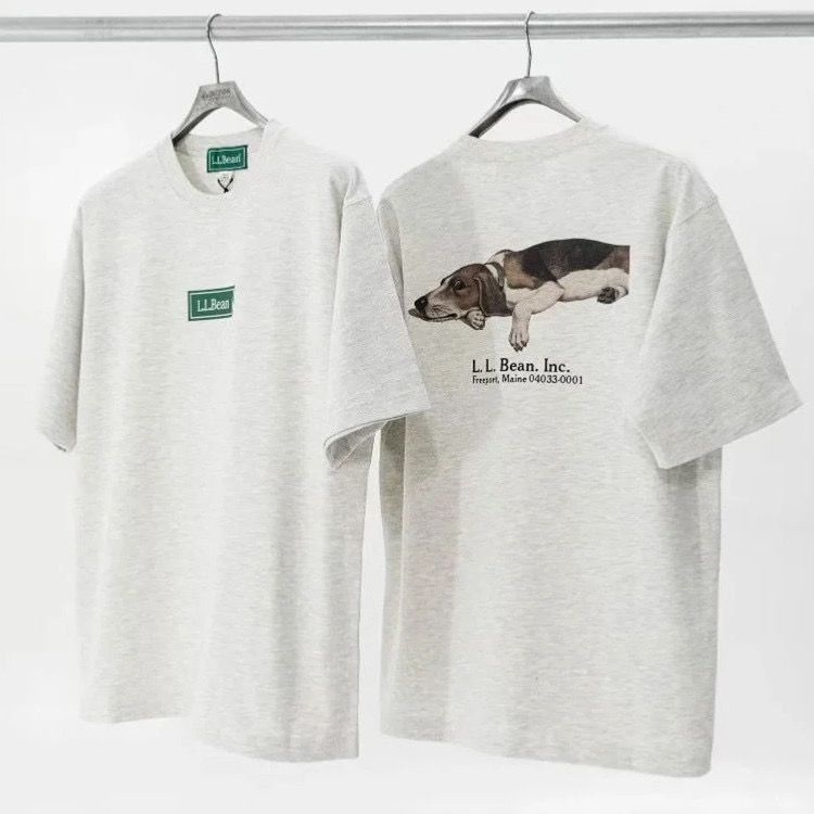 L.L.Bean エルエルビーン BEAMS(ビームス) Tシャツ 半袖 ビームス トロアニマルプリント半袖アウトドアスポーツゆったりTシャツペアルック  男女兼用