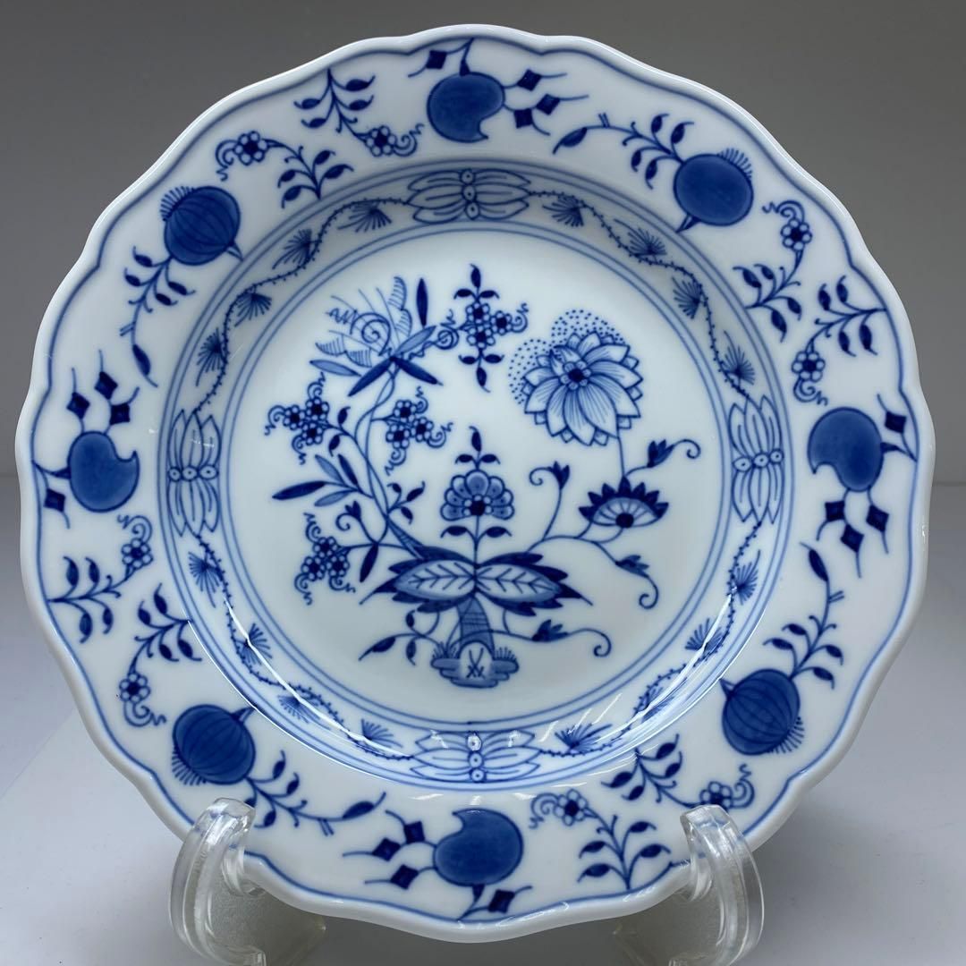 マイセン ブルーオニオンプレート 幅約20.3㎝ 東Y6-0829①タトサ