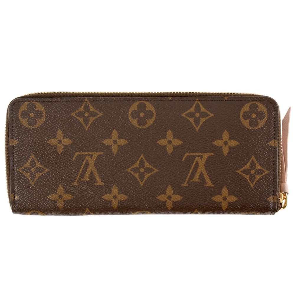 ルイヴィトン LOUIS VUITTON ポルトフォイユクレマンス ラウンドファスナー モノグラム キャンバス M61298 ローズバレリーヌ RFID レディース【中古】