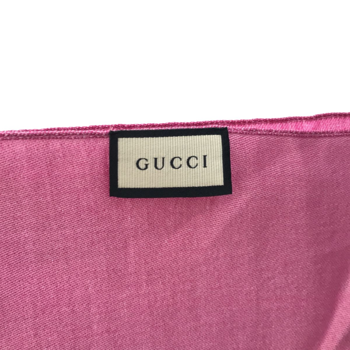 【極美品】GUCCI フリンジ ウール ピンク GG柄 ストール マフラー GUCCI グッチ ストール マフラー メンズ レディース GG柄 ピンク