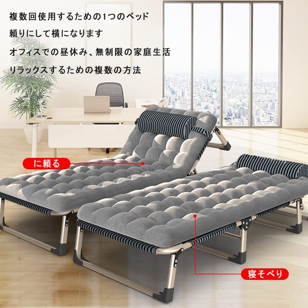 折りたたみベッド 簡易ベッド キャンプコット サマーベット 枕付き 5