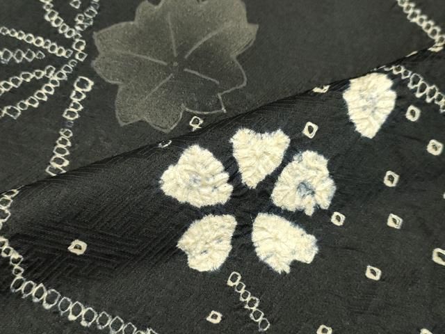 平和屋着物●訪問着　総絞り　枝花文　黒地　正絹　逸品　DAAR4322tw 平和屋着物○訪問着 総絞り 枝花文 黒地 正絹 逸品 DAAR4322tw - メルカリ