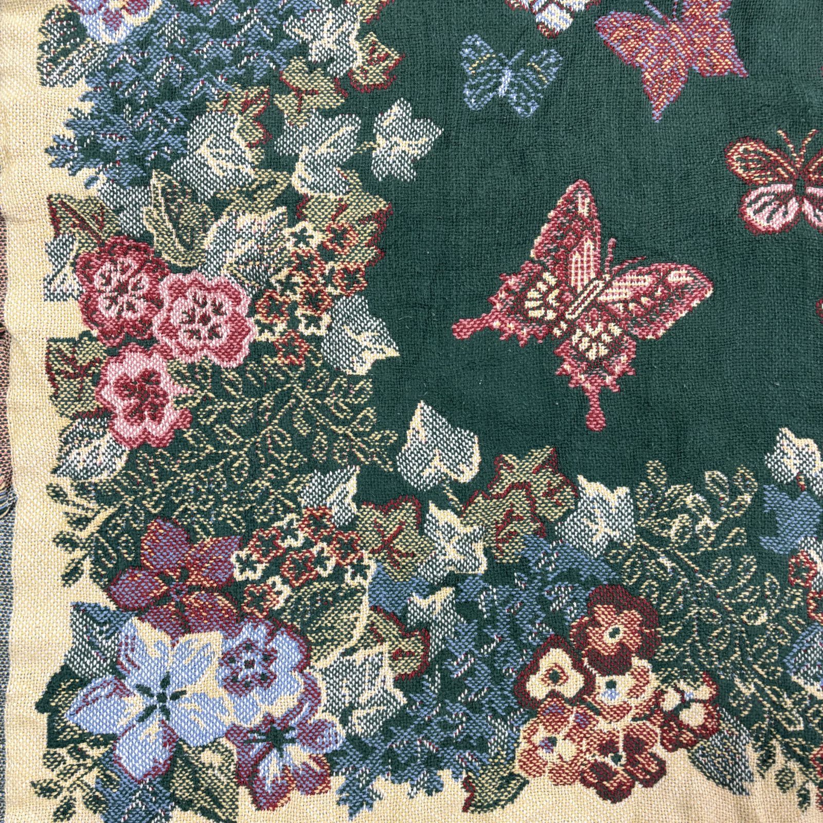 ボタニカル柄　ヴィンテージラグ　約94×173cm ボタニカル柄 ヴィンテージラグ 約94×173cm