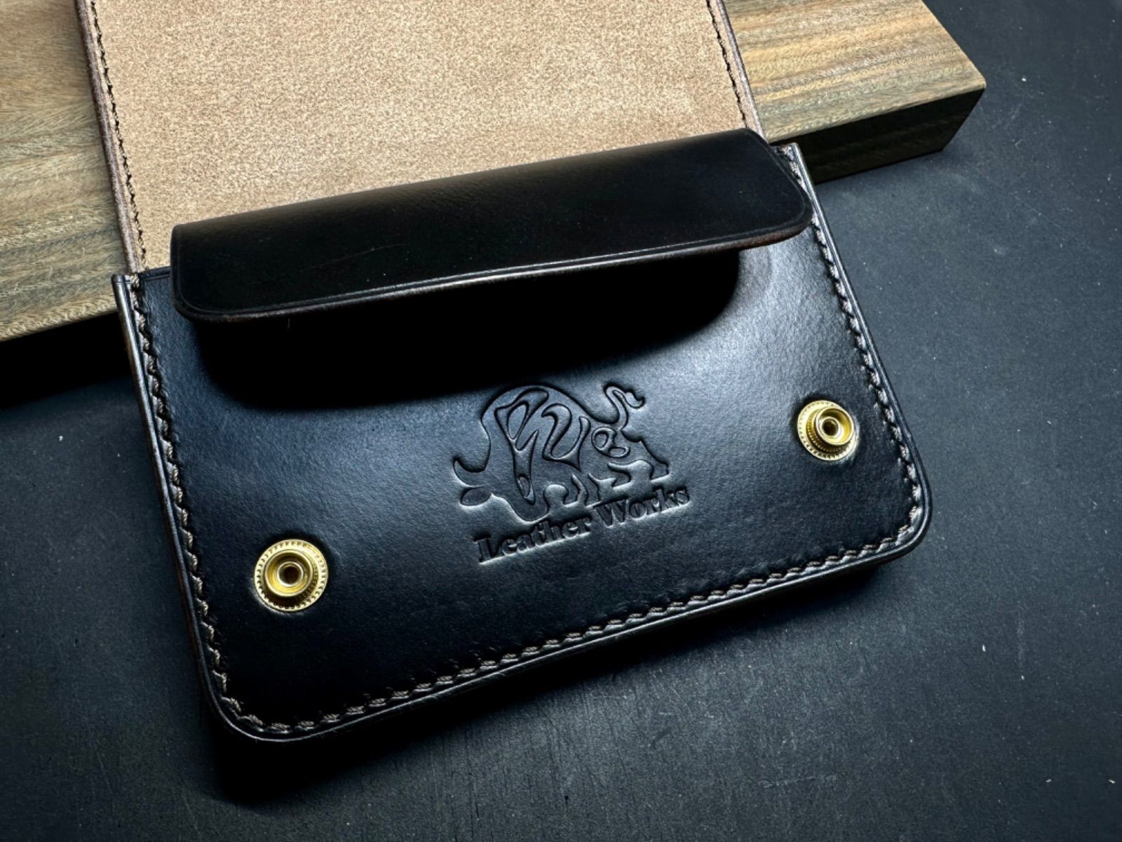 HORWEEN クロムエクセル(茶芯)トラッカーウォレット＋キーホルダー