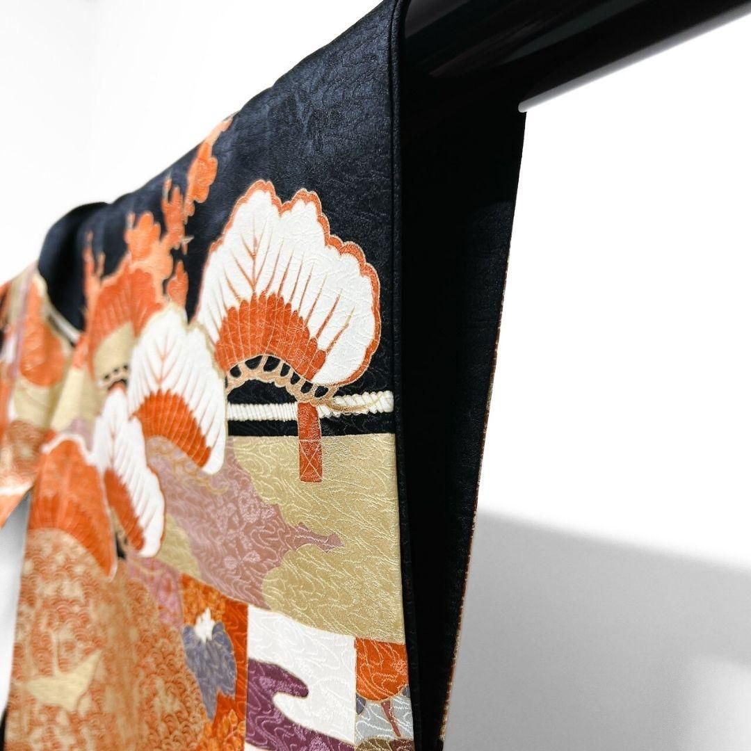 金駒刺繍　金彩　松竹梅　雲模様　鹿の子　振袖　成人式 着物 032a p 振袖 鈴乃屋 金駒刺繍 金彩 松竹梅 伝統和模様 成人式 着物 064a