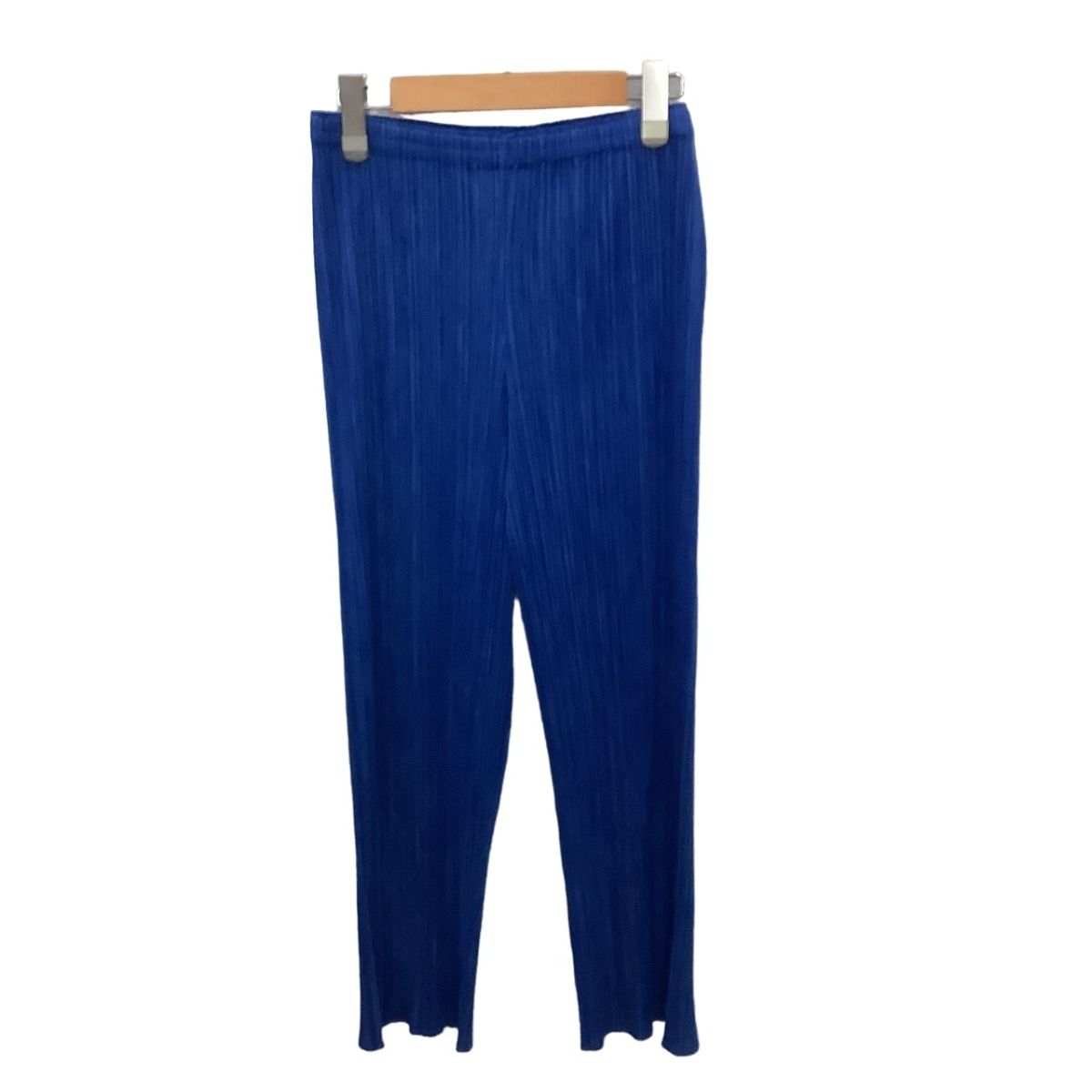 ♪♪ISSEY MIYAKE イッセイミヤケ PLEATS PLEASE 転写 パンツ SIZE 1 PP86-JF243 ブルー