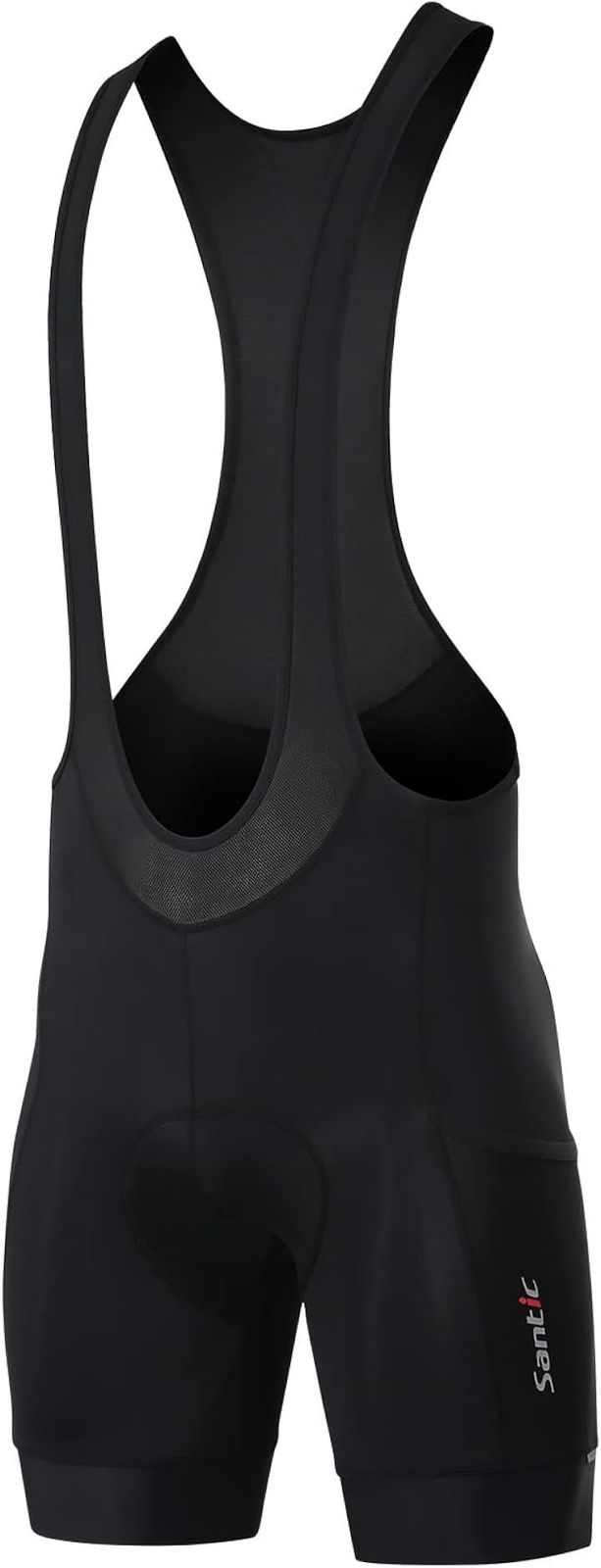 Thumbnail of Santic Men's Bib Shorts Bib Pants Cycling Wear Summer Bicycle Padded Sweat-Absorbent Quick-Drying (Black, 2XL)