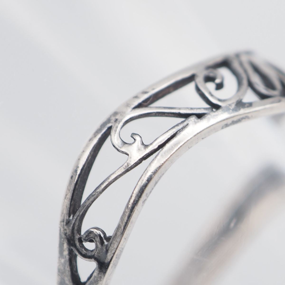 B692 ヴィンテージ SILVER刻印 リング 透かし彫り デザイン