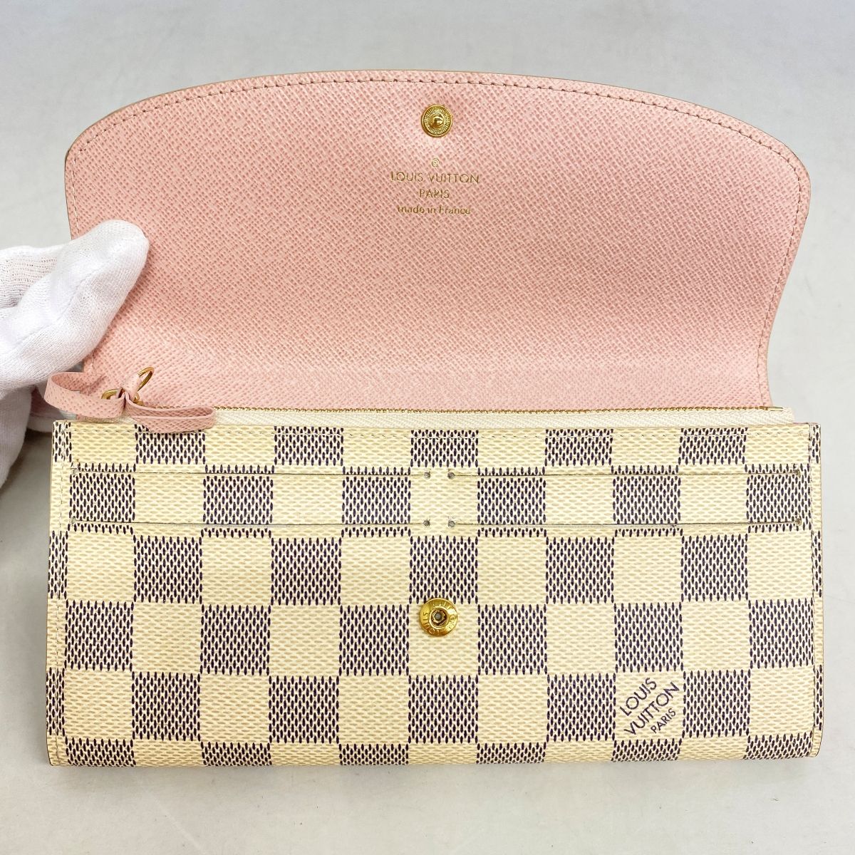 ルイヴィトン 長財布 ダミエ アズール ポルトフォイユエミリー ローズ 1767 LOUIS VUITTON ルイヴィトン 長財布 ダミエ アズール