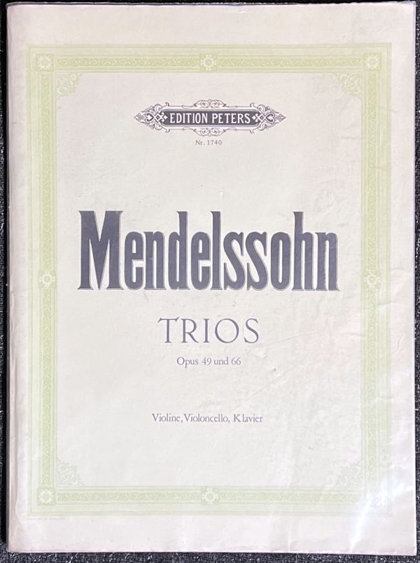 メンデルスゾーン ピアノ三重奏曲集 Op.49 66 (ヴァイオリンチェロピアノ)輸入楽譜 Mendelssohn Trios Opus 49 und 66 洋書