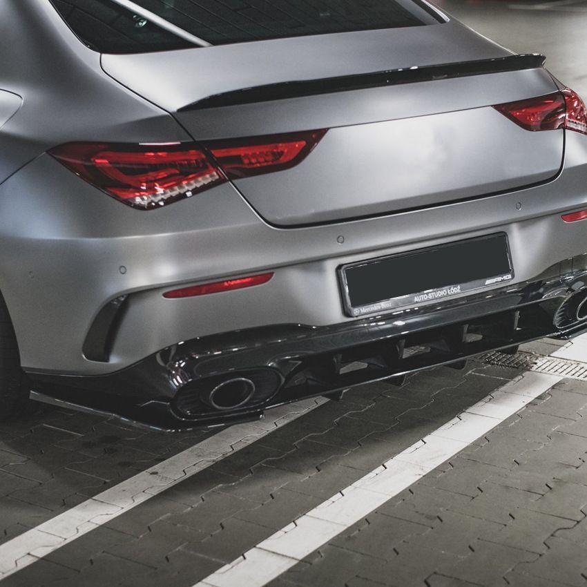 外装パーツ メンズ向け スポーツスタイル メルセデスベンツCLA C118 CLA35 CLA45 AMG 後バンパー コーナー デコレーション ABS製 ピアノブラック