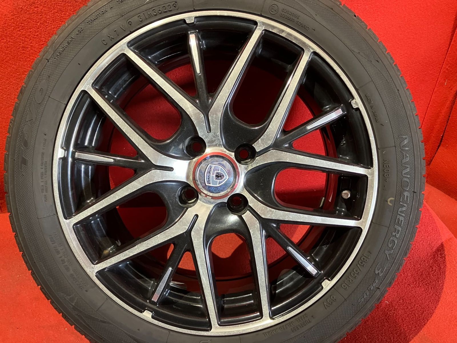 サマータイヤホイールセット 185 55R16 TOYO NANOENERGY3 16x6.5 42 100 4H 社外 ユーロスポーツ 4本SET