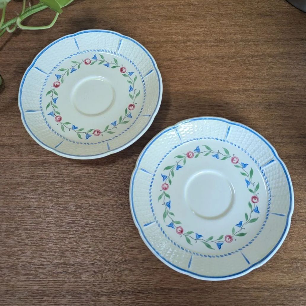 ウェッジウッド クリームウェア バスケットウェーブ ハンドペイント 2客セット USTAUSTRALIA_COM_AU