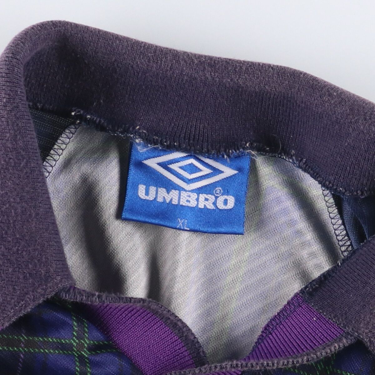 90sスコットランド代表ユニフォームUmbro チェック柄サッカーシャツ 
