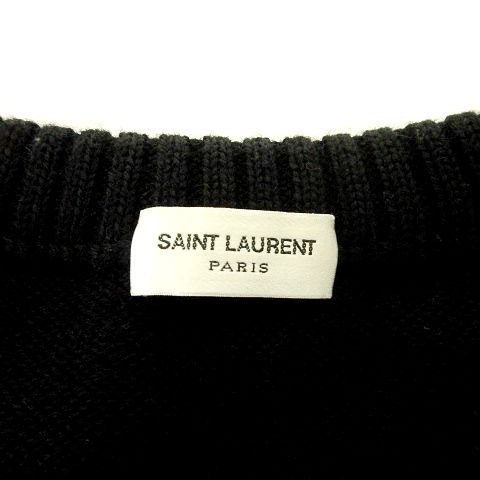 サンローラン パリ SAINT LAURENT PARIS 美品 16ss ダイナソー ニット セーター クルーネック プルオーバー M 黒 ブラック  □U90 - メルカリ