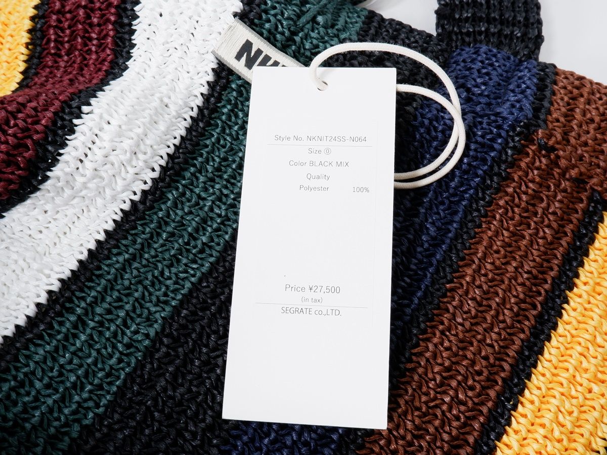 バッグ NKNITンニット 2024SS multi KNIT big bagマルチストライプ