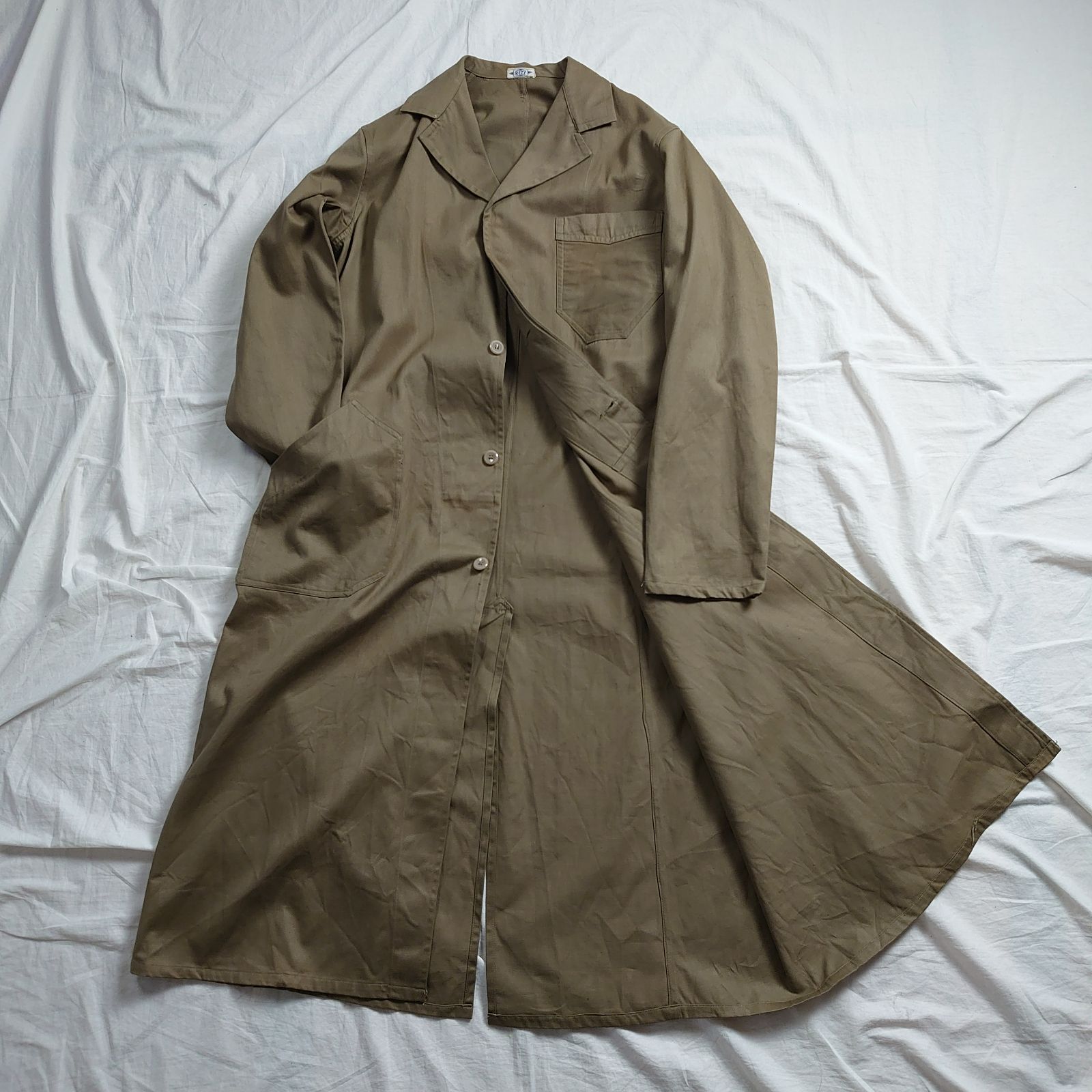 40s 50s french vintage アトリエコート ブラシャン 50年代 フレンチヴィンテージ ブラックシャンブレーコート アトリエ