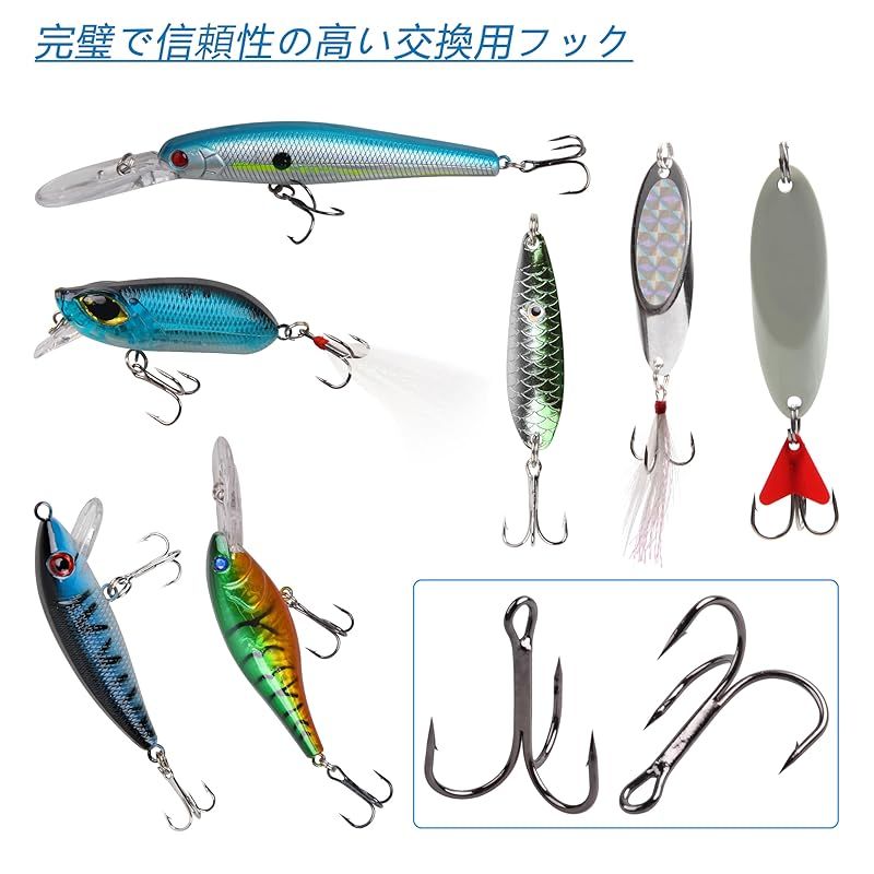 トレブルフック トリプルフック ルアーフックトリプル 丸型 高炭素鋼