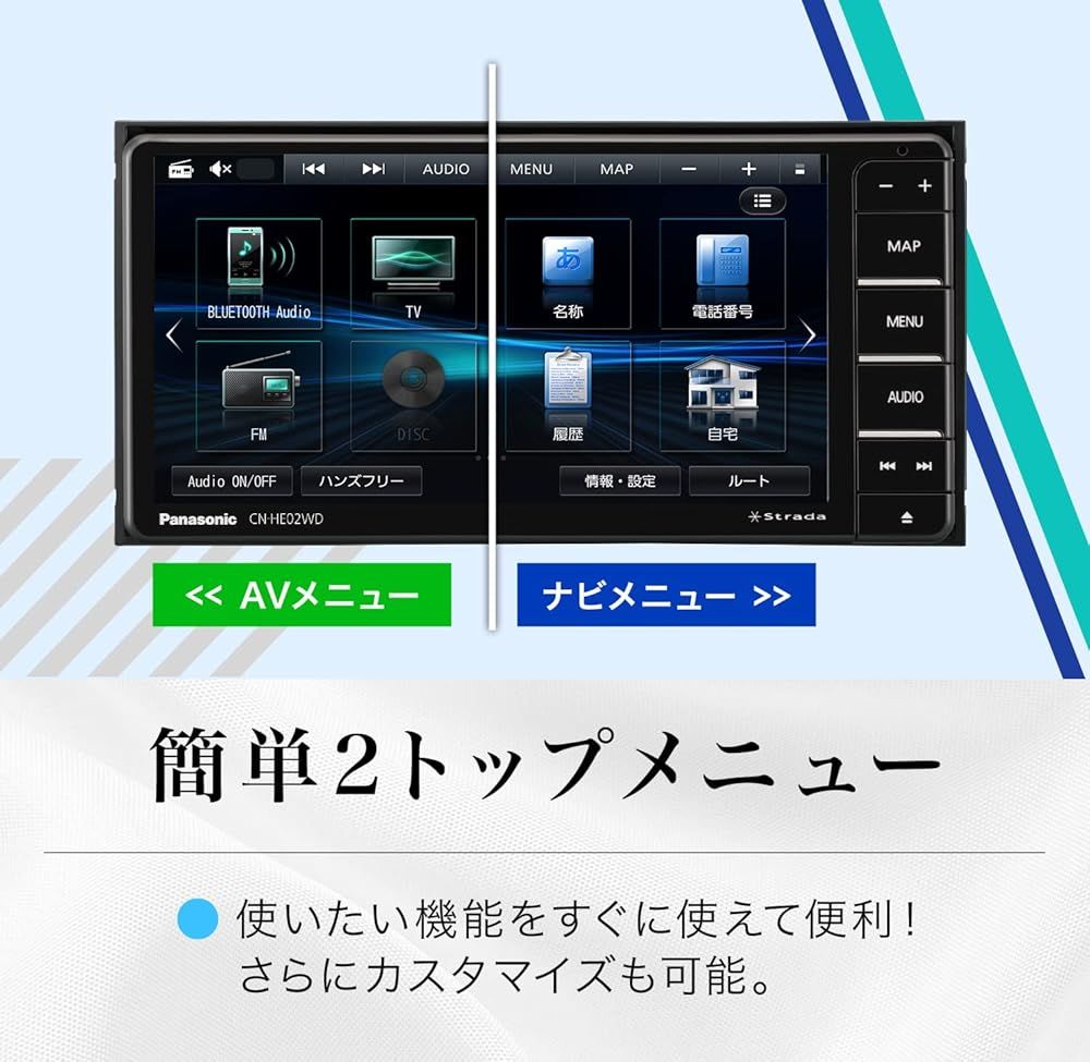 パナソニック Panasonic カーナビ ストラーダ 7インチ ワイド CN-HE02WD フルセグ ドラレコ連携 HD液晶搭載 全国市街地図 BRIGHTFACE_UK