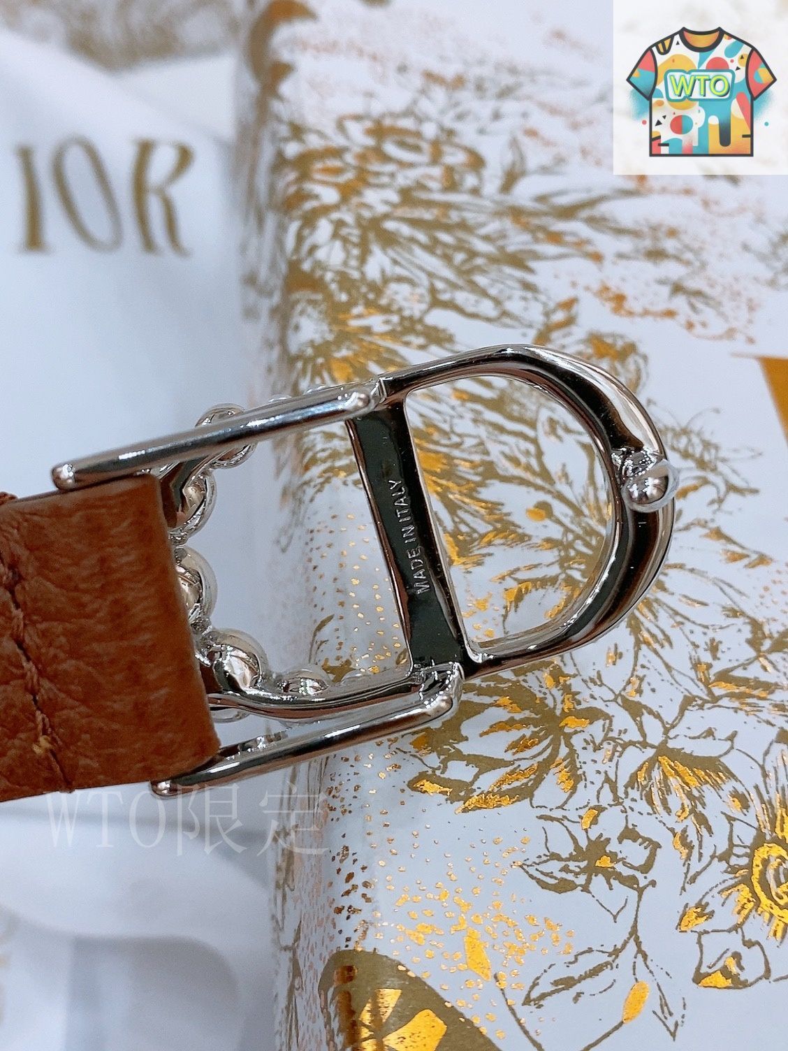 【最終値下げ】Christian Dior ネイビー ゴールド ベルト 今日WTO】Dior Saddle Belt ダブルフェイスレザーベルト-LM71