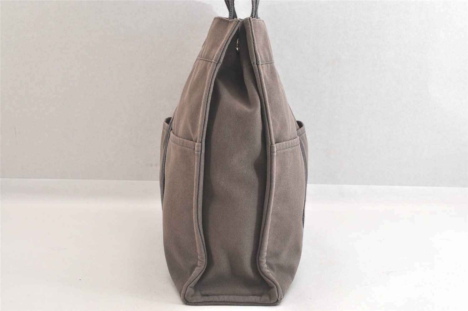 HERMES エルメス ヴィンテージ フールトゥ MM ハンドトートバッグ キャンバス グレー 2784N DECORATOM_COM_BR