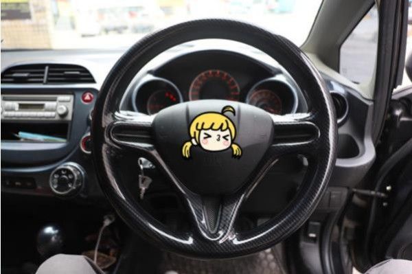 ホンダ フィット GE6|7|8|9 2007 - 2013年ハンドル カバー 内装ガーニッシュ 2Pセット カーボン柄