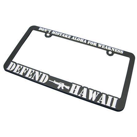 ディスプレイ用 DEFEND HAWAII USAサイズ ライセンスフレーム 白