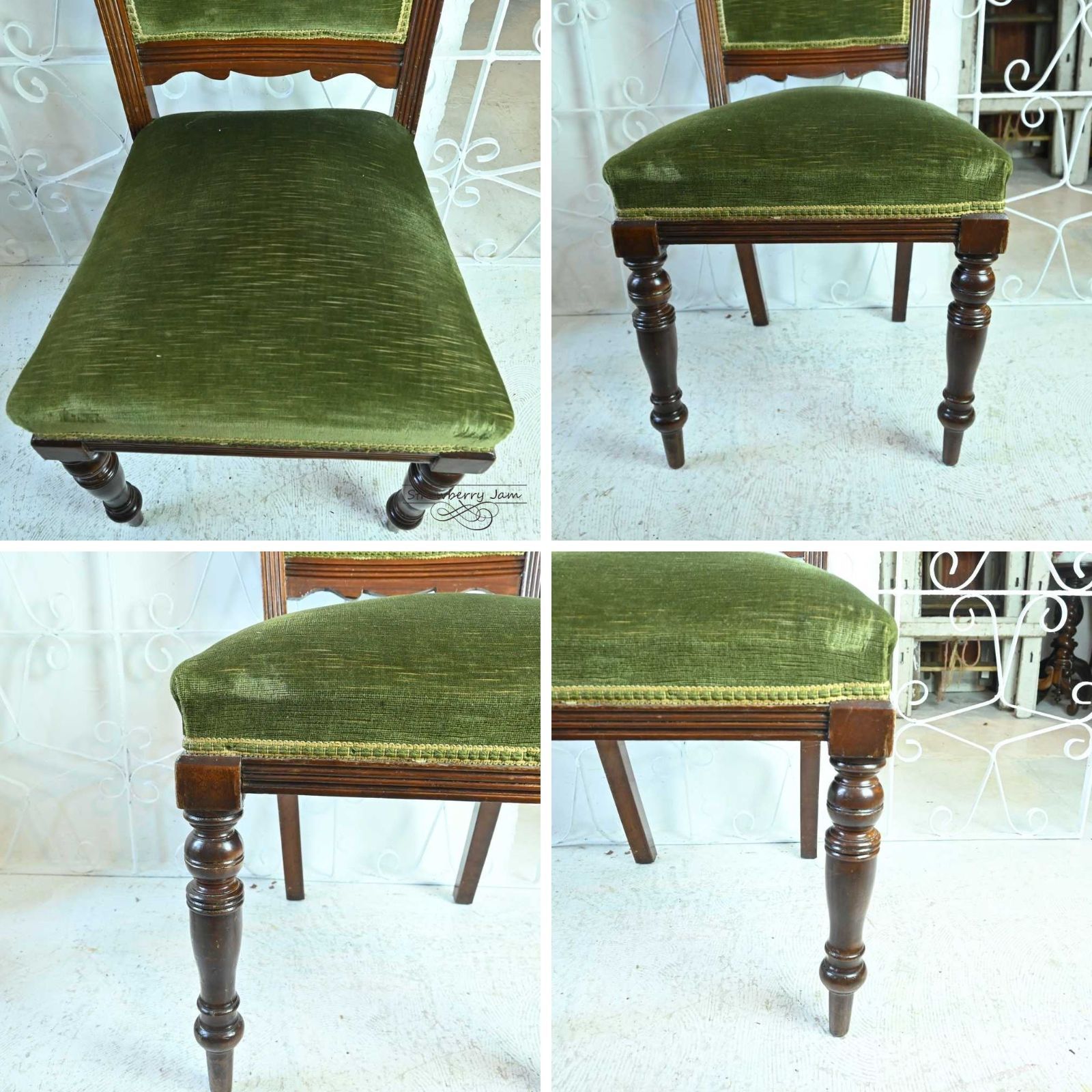 L3705-206-2 英国アンティーク エドワーディアン 布張りチェア L3705-206-2 英国アンティーク エドワーディアン ヴィクトリアン