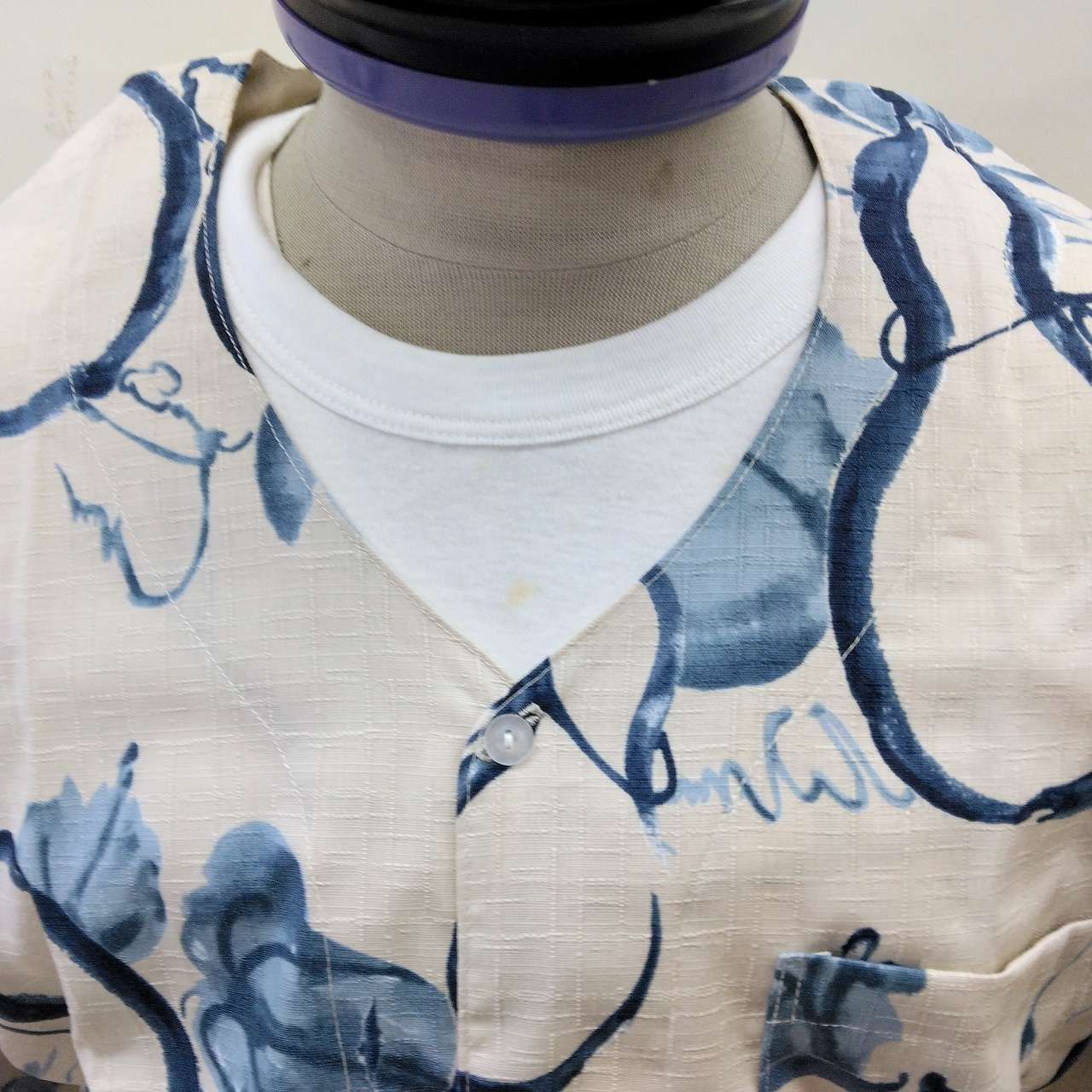 鯉口 こいくち ダボシャツ ひょうたんプリント オフ白 特大 festival clothes