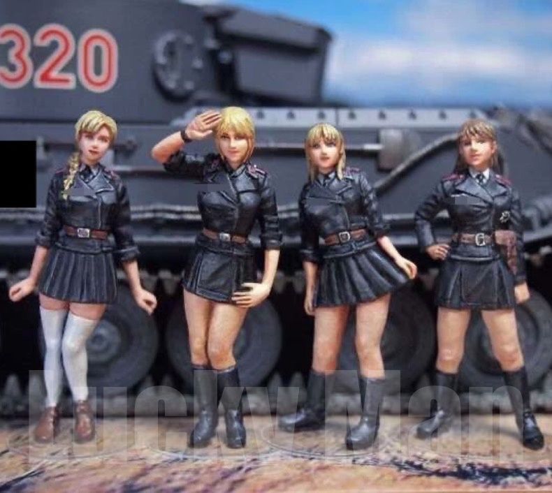 ミリタリー フィギュア 1/35 女性兵士 4体セット セクシー ミニスカ