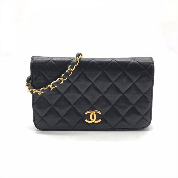 CHANEL シャネル ミニマトラッセ ラムスキン チェーン ショルダー バッグ プッシュロック 肩掛け レディース ブラック k6430