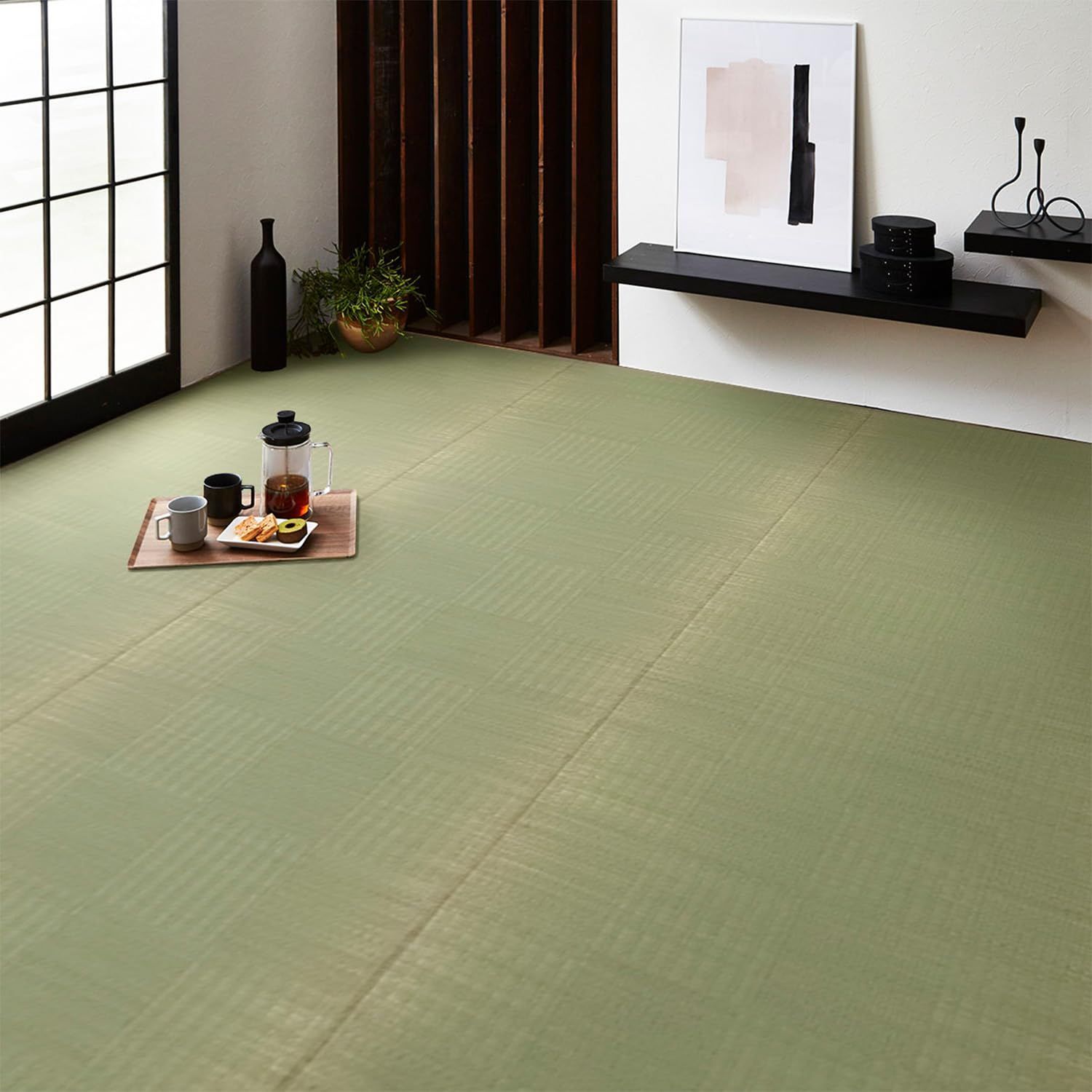 ラグ カーペット 花ござ 裏張りなし 正方形 単品 自然素材 グラッセ 無地 約174×174cm 江戸間2畳 日本製 純国産い草使用 九州 い草 抗菌 防臭 ヒバ加工 汚れにくい 両面使える リバーシブル 洗