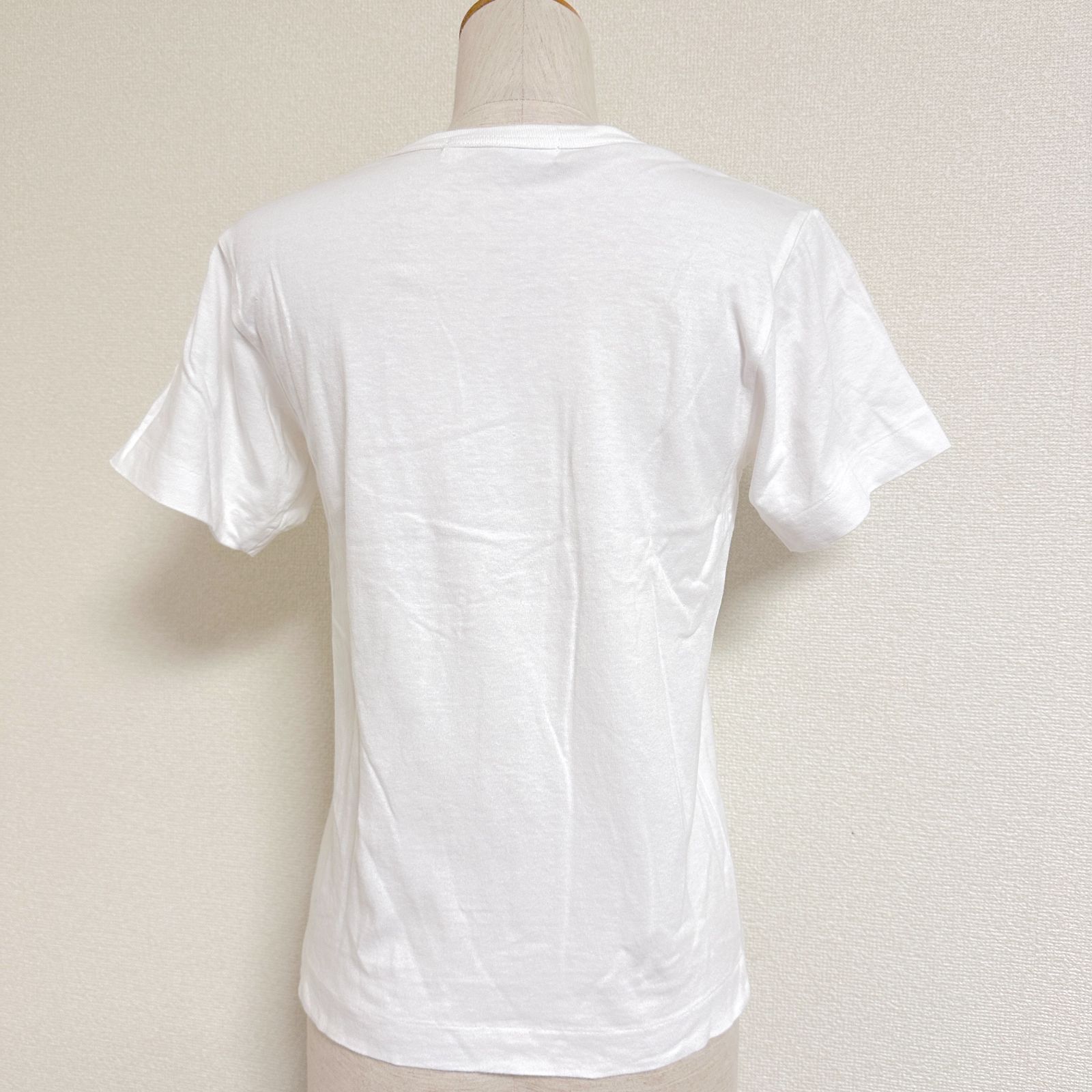 【大人気】プレイ・コムデギャルソン カットソー サイズL　 ホワイト 胸ロゴ プレイ コムデギャルソンPLAY COMME des GARCONS胸ハートプリント