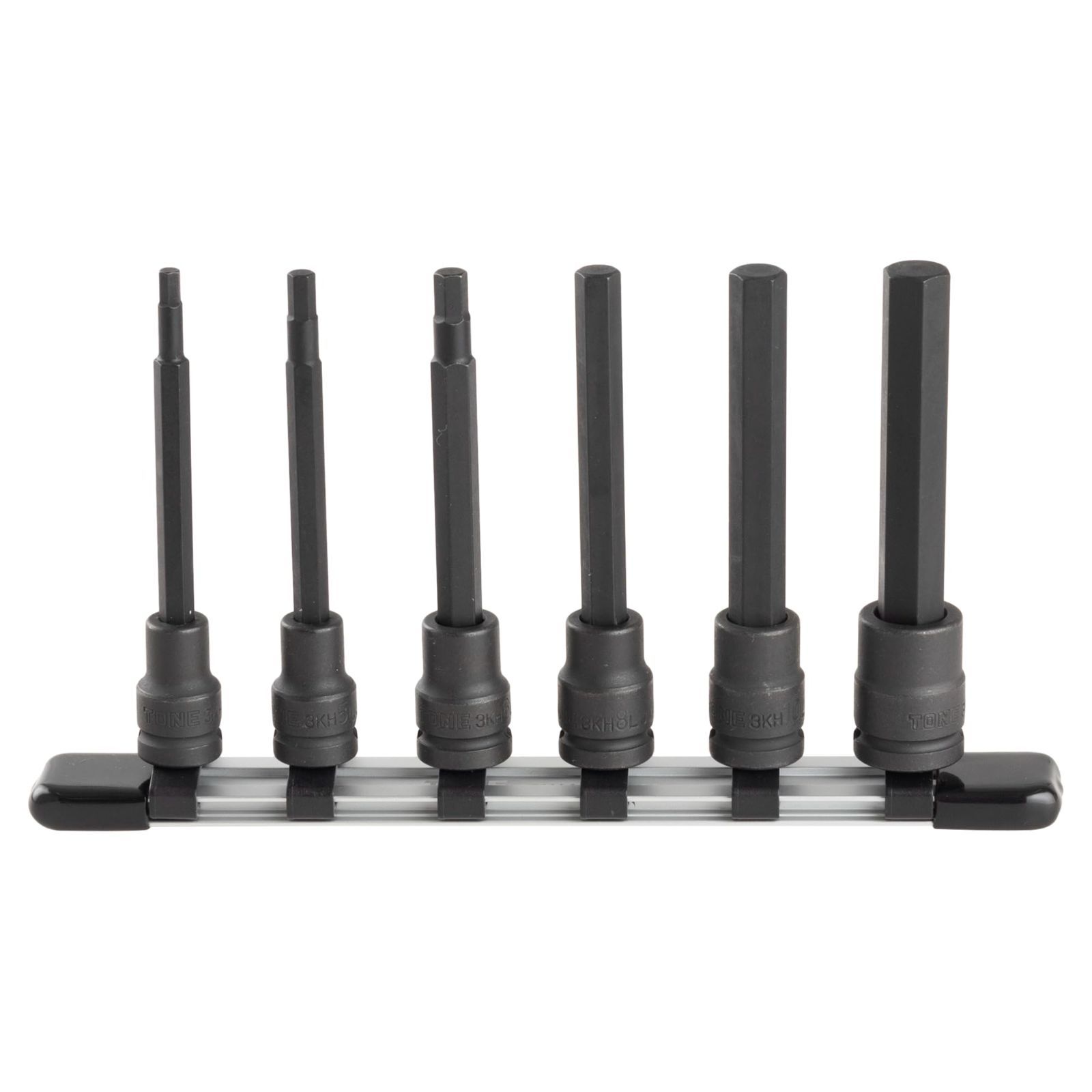 トネ TONE ロングヘキサゴンソケットセット 強力タイプ ホルダー付 HKH306L 差込角9.5mm 3|8＂ 内容6点