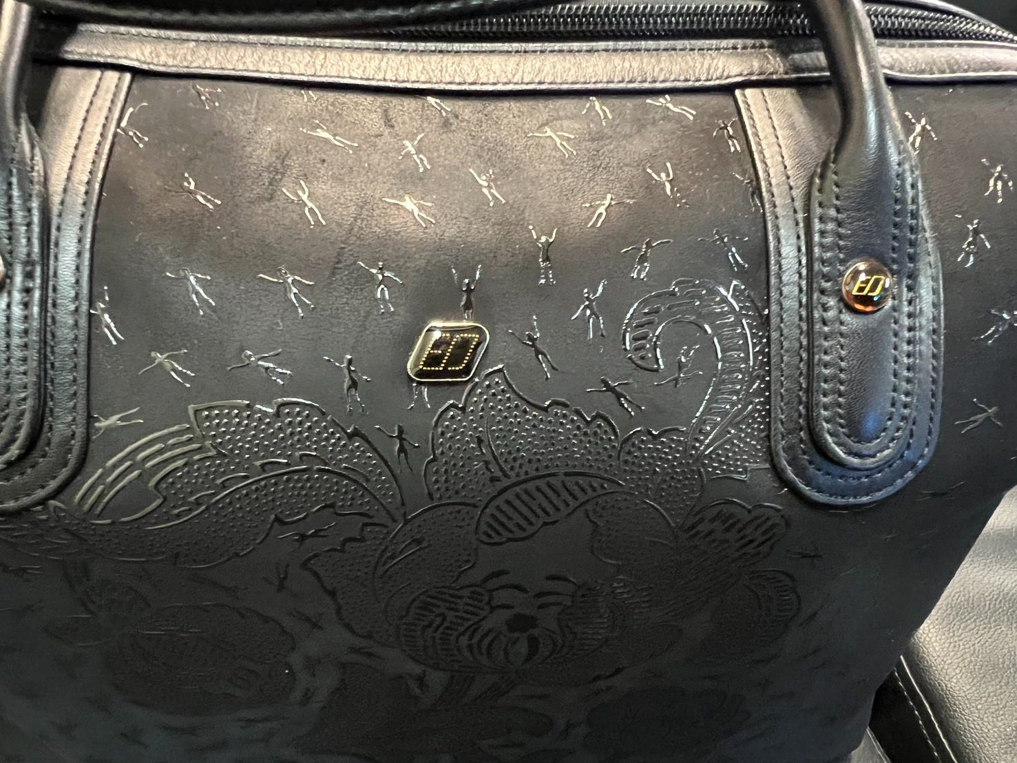 印傳屋 印伝 INDEN-YA 鹿革 漆 ボストンバッグ 日本製 トートバッグ 大