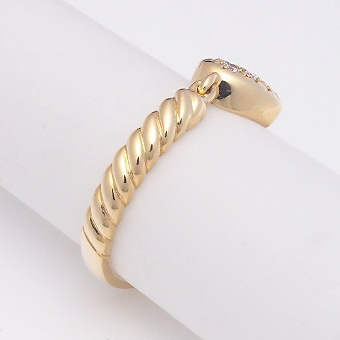タサキ TASAKI ハート ダイヤモンド/0.09ct リング 9号 K18YG