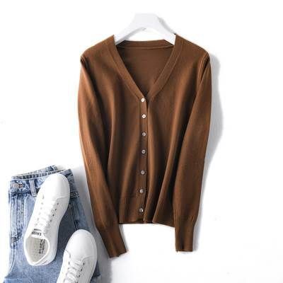 トップス カーディガン 袖あり 長袖 Uネック ラウンドネック 襟なし 細身 スマート 前開き かわいい 大人可愛い きれいめ シンプル カジュアル 大人 上品 おしゃれ 大人女子 こなれ感 個性的 クール モード系 エレガント モダン フォーマル 無地 春 秋 10代 20代 30代 種類25：画像7/S トップス カーディガン 袖あり 長袖 Uネック ラウンド