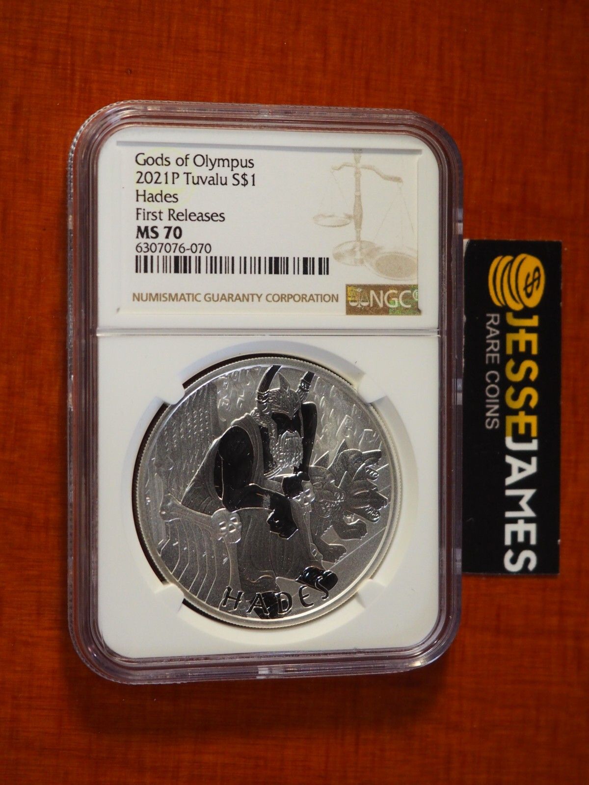 2021 P $1 TUVALU SILVER GODS OF OLYMP HADES NGC MS70 FIRST RELEASES 1 OZ .9999