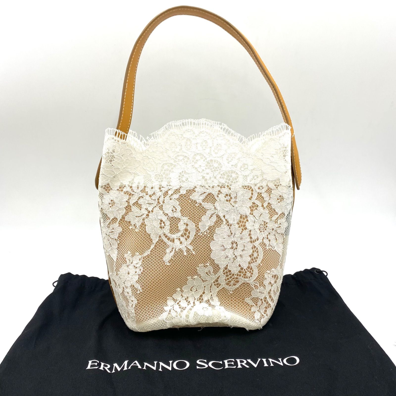 ERMANNO SCERVINO バック 鞄 ホワイト 花 ERMANNO SCERVINO バック 鞄 ホワイト 花 - メルカリ
