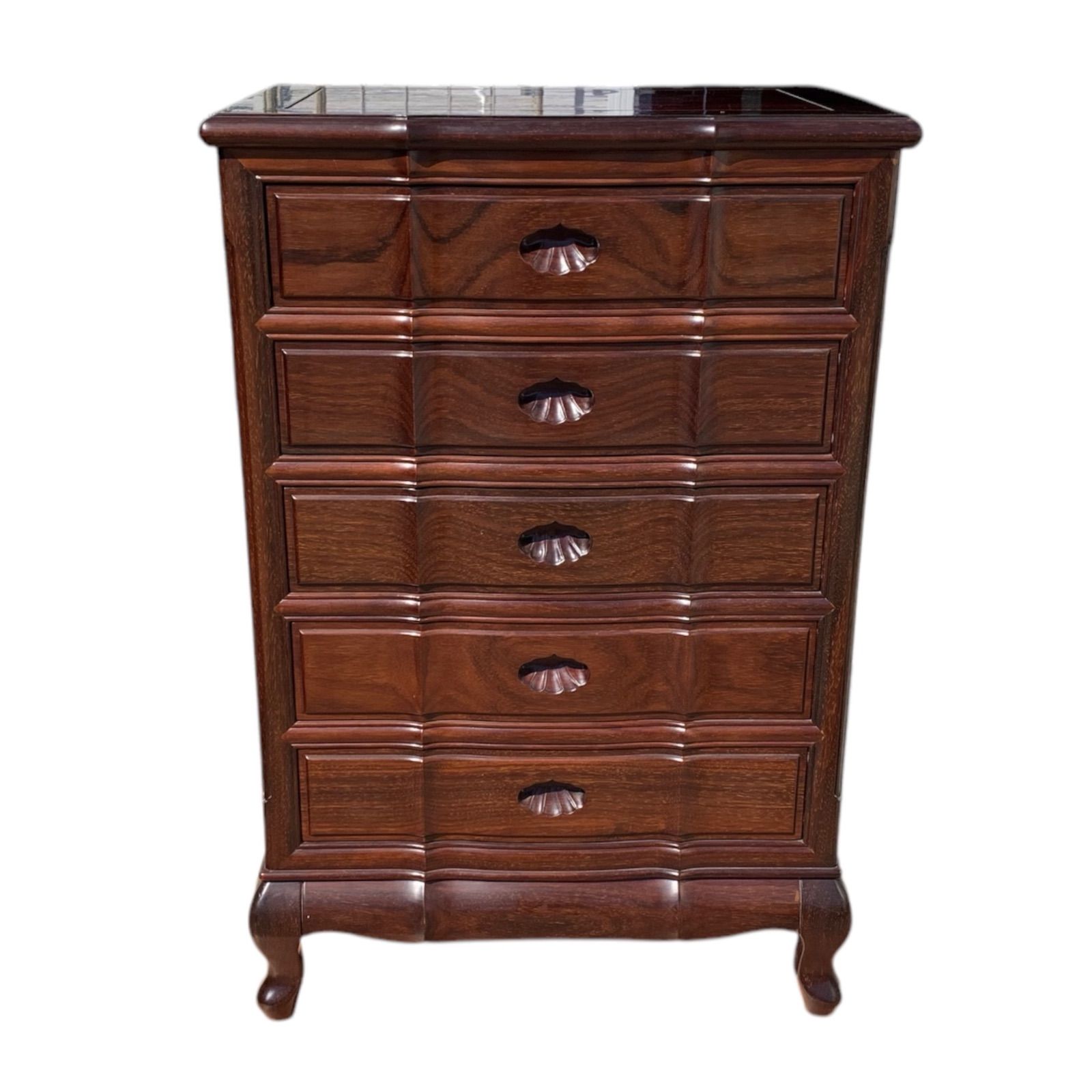 英国クラシック 花梨材 木製チェスト 5段引き出し サイドボード